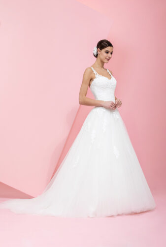 EGLANTINE CREATIONS 2019 Brautkleid EC19 TIFFANY 1185 Bei Avorio Vestito Eiche Berlin