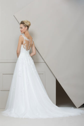 EGLANTINE CREATIONS 2019 Brautkleid EC19 Teresa 3564 Bei Avorio Vestito Eiche Berlin