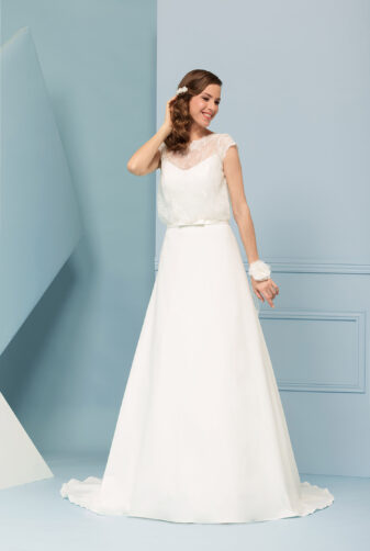 EGLANTINE CREATIONS 2019 Brautkleid EC19 Tibet2923 Bei Avorio Vestito Eiche Berlin