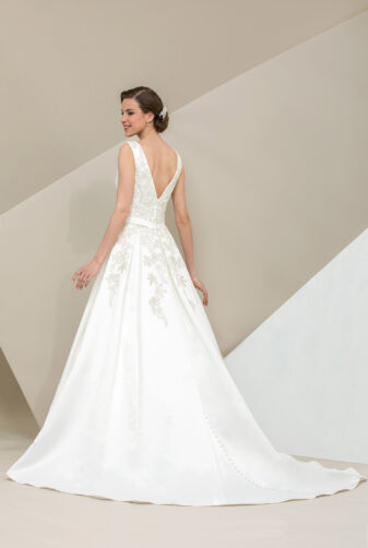 EGLANTINE CREATIONS 2019 Brautkleid EC19 Trapeze 3162 Bei Avorio Vestito Eiche Berlin