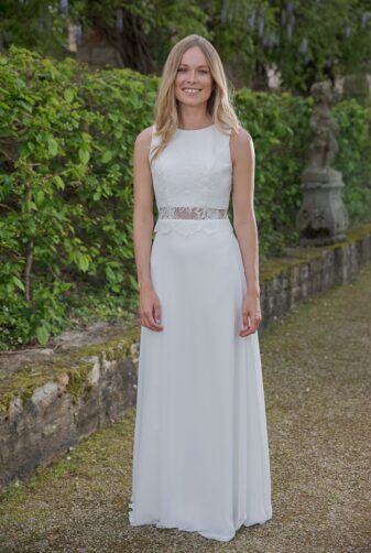 Langes Standesamtkleid ivory Kollektion 2020 A7218 4 bei Avorio Vestito Brautmode in Berlin