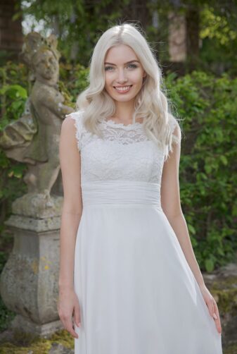 Langes Standesamtkleid ivory Kollektion 2020 A7227 3 bei Avorio Vestito Brautmode in Berlin