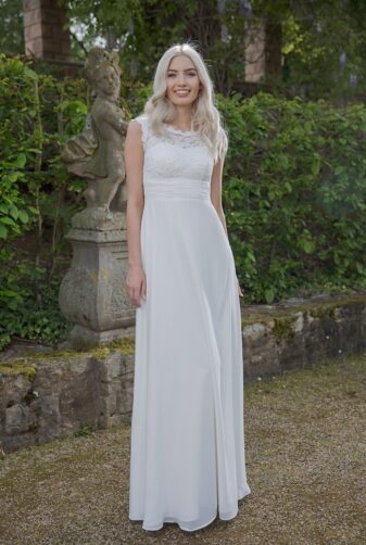 Langes Standesamtkleid ivory Kollektion 2020 A7227 4 bei Avorio Vestito Brautmode in Berlin
