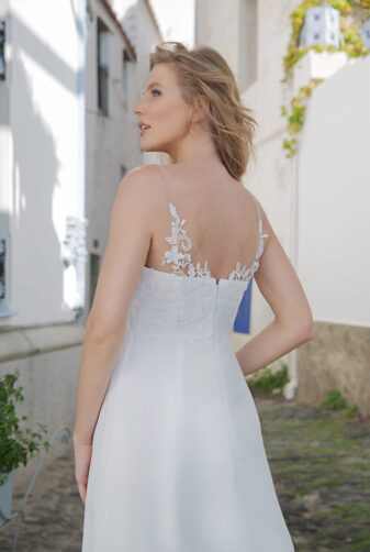 Langes Umstandskleid ivory Kollektion 2020 A7217 bei Avorio Vestito Brautmode in Berlin