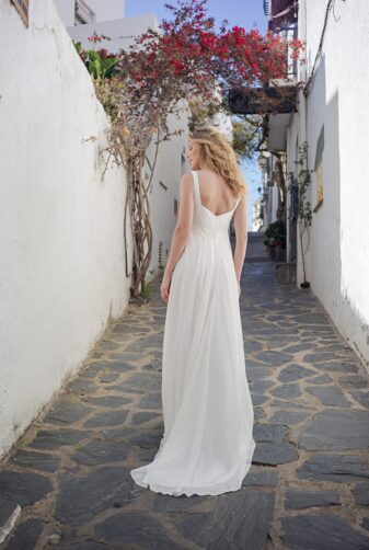 Langes Umstandskleid ivory Kollektion 2020 A7220 4 bei Avorio Vestito Brautmode in Berlin